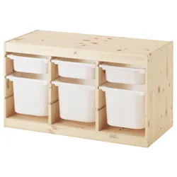 IKEA TROFAST(191.026.59) стелаж з контейнерами, сосна біла морилка / біла