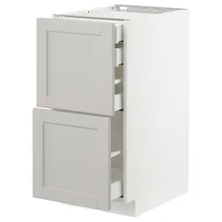 IKEA METOD / MAXIMERA (992.743.31) сз стж 2пр/2н/ср/в сзу, белый / лерхиттан светло-серый
