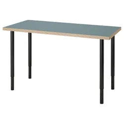 IKEA LAGKAPTEN / OLOV(095.233.54) рабочий стол, серо-бирюзовый/черный