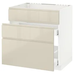 IKEA METOD / MAXIMERA(991.429.20) одна штука от злотых + 3 штуки / 2 штуки, белый / Воксторп глянцевый светло-бежевый