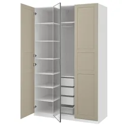 IKEA PAX / KAMMARTORP/TYSSEDAL(596.032.54) Комбинация гардероба, белое зеркало/серого серого.