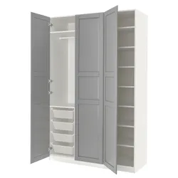 IKEA PAX / TYSSEDAL (094.782.43) гардероб, білий / сірий