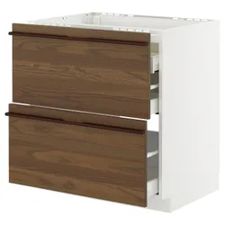IKEA METOD / MAXIMERA(595.746.09) Sza st pl/2fr/3szu, Білий/Stensta темно -коричневий шпон
