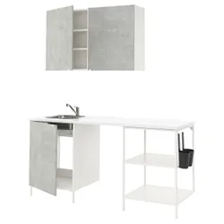 IKEA ENHET(693.374.53) кухня, білий/імітація бетону