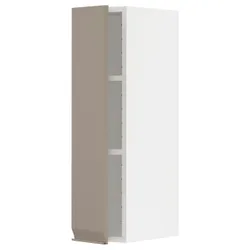 IKEA METOD(894.925.89) навісна шафа з полицями, білий/Upplöv матовий темно-бежевий