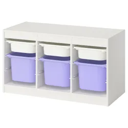 IKEA TROFAST(795.744.63) Полиця з контейнерами, Білий/бузок