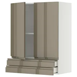 IKEA METOD / MAXIMERA(895.774.04) Sza śc 2 двери/2 корабля, белый/voxtorp Gloss Dark -Brown