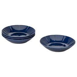 IKEA STRIMMIG(705.056.81) глубокая тарелка, керамическая посуда синяя