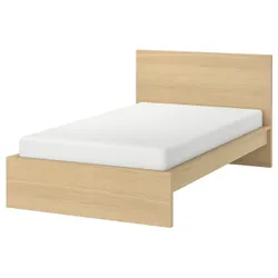 IKEA MALM(491.572.97) каркас кровати, высокий, дубовый шпон, беленый / Lönset