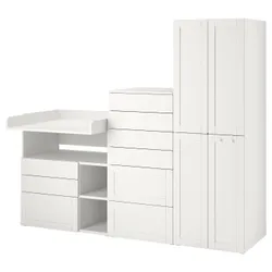 IKEA SMÅSTAD / PLATSA (794.312.09) стійка, біла біла рамка / з пеленальним столиком