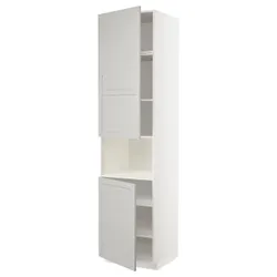 IKEA METOD (594.589.59) шестой высокий микро 2д/половина, белый / лерхиттан светло-серый