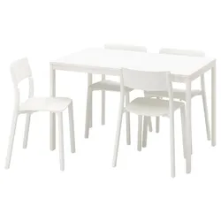 IKEA VANGSTA / JANINGE(194.830.41) стол и 4 стула, белый / белый