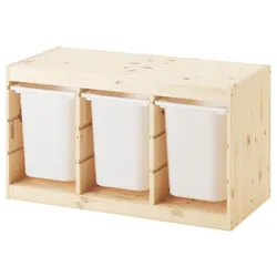 IKEA TROFAST(091.025.32) стелаж з контейнерами, сосна біла морилка / біла