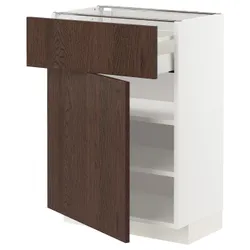 IKEA METOD / MAXIMERA(994.580.90) шкаф stj szu / дверь, белый / синарп коричневый