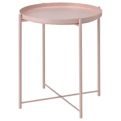 IKEA GLADOM(105.194.07) стіл з підносом, блідо-рожевий