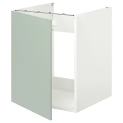 IKEA ENHET(294.967.93) шафа під раковину/дверцята, білий/блідо-сіро-зелений