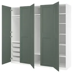 IKEA PAX / GRIMO(095.792.80) Комбинация гардероба, белый/серый -гриен