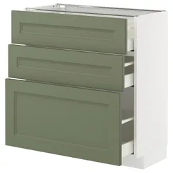 IKEA METOD / MAXIMERA(495.178.22) Шкаф, стоящий с 3 ящиками, Biały/Axstad Greya -green