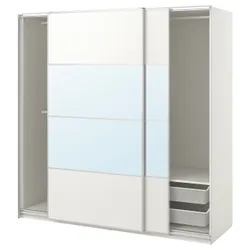IKEA PAX / MEHAMN/AULI(194.329.85) комбінований гардероб, білий 2 сторони/біле дзеркало