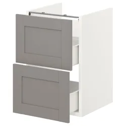 IKEA ENHET (293.210.48) тумба под умывальник с 2 ящиками, белая/серая рамка
