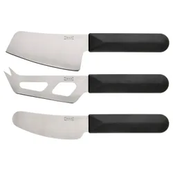 IKEA SKÄRLÅNGA(105.406.11) набір ножів для сиру 3 шт, нержавіюча сталь/чорний