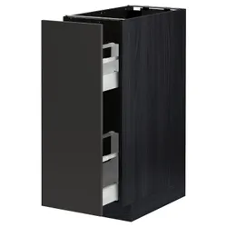 IKEA METOD / MAXIMERA(494.985.74) шафа ст/висувна внутр.обладнання, чорний/матовий антрацит Nickebo