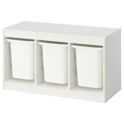 IKEA TROFAST(595.747.32) Полка с контейнерами, белый/белый