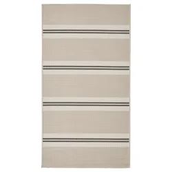 IKEA VIRKLUND(005.179.46) килим плоскотканий, всередині / зовні, білий / бежевий / темно-сірий