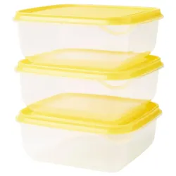 IKEA PRUTA (903.358.43) Контейнер для пищевых продуктов, прозрачный, желтый