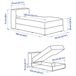 IKEA JÄTTEBO(494.853.07) шезлонг модуль, прав, Сірий тонер