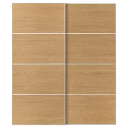 IKEA MEHAMN(296.091.63) Розсувні двері, білий/2 сторони імітація дуба