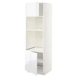 IKEA METOD(094.664.19) первый хай/микрофон 2др/пол, белый/Воксторп глянцевый/белый