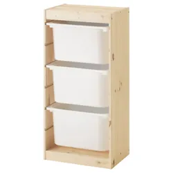 IKEA TROFAST(291.030.07) стелаж з контейнерами, сосна біла морилка / біла