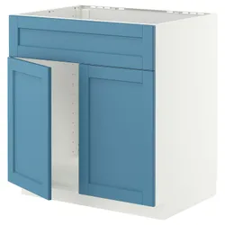 IKEA METOD(796.013.86) Гардероб Сток 2DRZ/FR, Biały/Lerhyttan Blue
