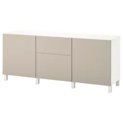 IKEA BESTÅ(794.402.56) поєднання з ящиками, білий Lappviken / Stubbarp / світло-сірий / бежевий