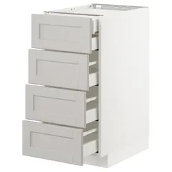 IKEA METOD / MAXIMERA(892.743.17) sz stj 4fr / 2n / 3wd, білий / Lerhyttan світло-сірий