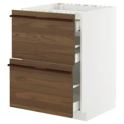 IKEA METOD / MAXIMERA(895.746.03) Sza St Pł/2FR/3SZU, Белый/стенста темно -коричневый пепельный шпон