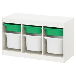 IKEA TROFAST (193.355.31) полка с контейнерами, белый зеленый / белый