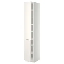 IKEA METOD(394.685.20) высокий шкаф с полками/2 дверцы, белый/Веддинге белый
