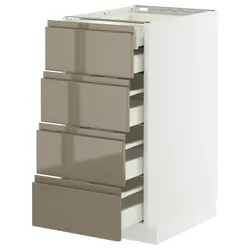 IKEA METOD / MAXIMERA(395.769.30) Shast STJ 4FR/2N/3śR SOW, белый/voxtorp Gloss Dark -Brown