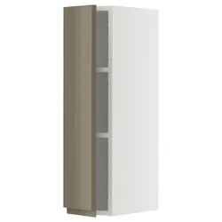 IKEA METOD(295.765.01) настенный шкаф с полками, белый/voxtorp Gloss Dark -Brown