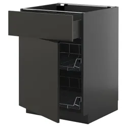 IKEA METOD / KNIVSHULT(995.877.75) Шкаф STJ/Basket Dr/Szuf/Дверь, Czarnoszary/Nickebo Matte Anthracite
