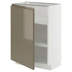 IKEA METOD(795.769.47) ST/полиці, білий/Voxtorp Gloss Dark -brown