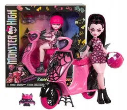 Кукла Monster High Дракулаура на скутере-вампире, кукла + набор аксессуаров JDR61