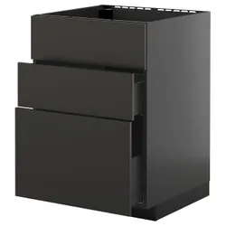 IKEA METOD / KNIVSHULT(295.871.18) SZ ZL+3FR/2SZU, Czarnoszary/Nickebo Matte Anthracite