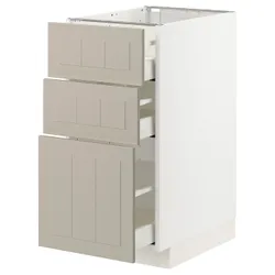 IKEA METOD / MAXIMERA(294.081.12) тумба стояча з 3 ящиками, білий / Stensund beige