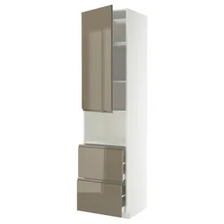 IKEA METOD / MAXIMERA(695.770.37) в дверях для микроавторов/2 толчка, белый/voxtorp Gloss Dark -Brown