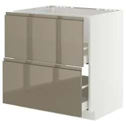 IKEA METOD / MAXIMERA(595.770.66) SZ ZL+2FR/2SZU, білий/Voxtorp Gloss Dark -brown