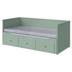 IKEA HEMNES(996.102.24) Уровень с 3 ящиками, 2 матрасами, Greyozielony/Ågotnes жестко