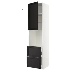 IKEA METOD / MAXIMERA(494.689.25) верхня висота / двері / 2-й ряд, білий/забарвлений лерхітановим чорним
